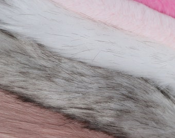 mixed Fur for toymaking: 12 inch square, faux fur, fake fur, pink fur, grey fur, mixed fur