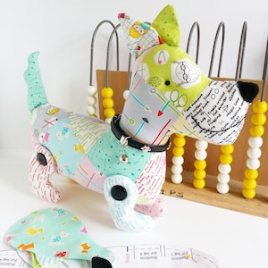sewing pattern,sausage dog pattern, plush dog, toy sewing pattern, dog PDF, wiener dog, sausage dog, sausage dog toy, Sally and Smith