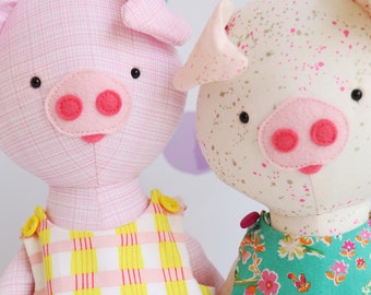 Pig sewing pattern, pig sewing pattern, pig doll, stuffed animal pdf, sewing pattern, nursery décor, soft toy pattern,  piglet