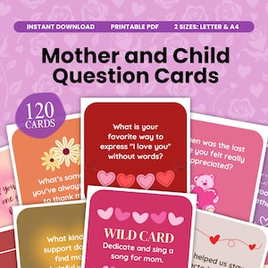 120 Mutter & Kind Fragekarten Gesprächsstarter Muttertagsgeschenk Tischgespräch Aktivitätsspielkarten Geschenk für Mama Eisbrecher Sammeln
