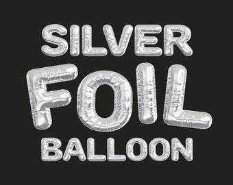 3D Silver Foil Balloon Alphabet Numbers Clipart PNG Uppercase Letters Celebration Party Decoration Studio Font Design Gray Mylar w Freebies