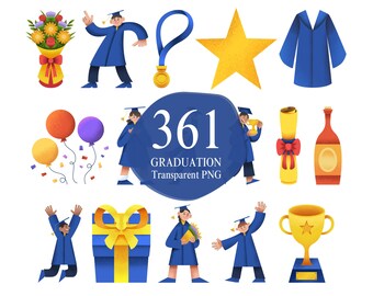 361 Graduation Clipart Student PNG Stickers Grad Day Graphics Journal Senior College Diploma High School Graduate Class Quotes Celebration