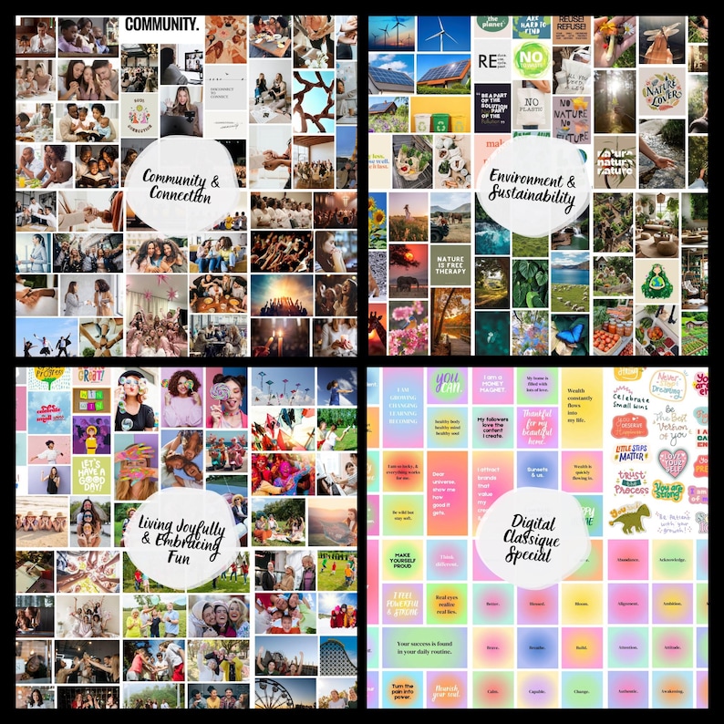 2026 Vision Board Printable Bundle Kit Manifest Happiness Inspiring ...