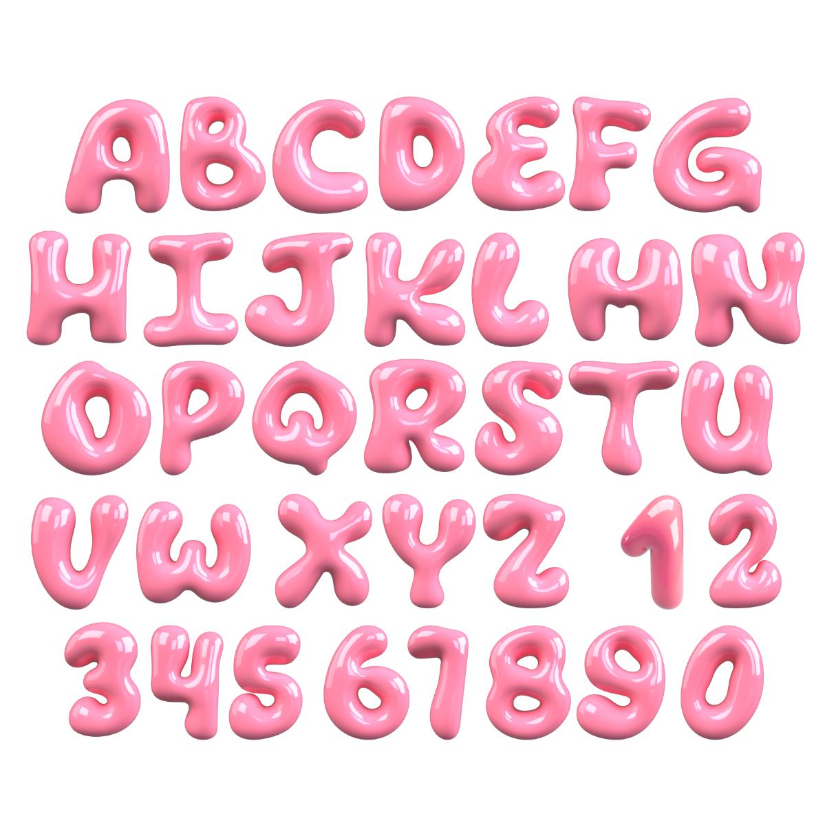 3D Bubbly Letters Clipart PNG Bundle Shiny Bubble Font Alphabet Bubble ...