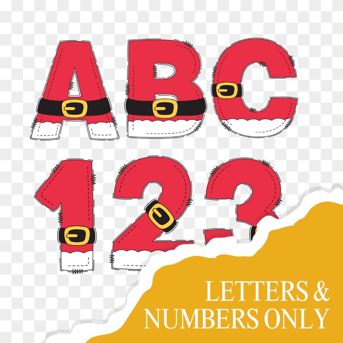 Merry Christmas Alphabet Santa PNG Holiday Xmas Bundle Alphabet Letters ...