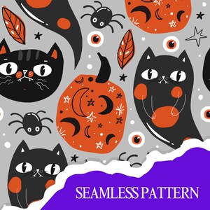 484 Halloween Theme Digital Paper Mega Bundle Seamless Pattern ...
