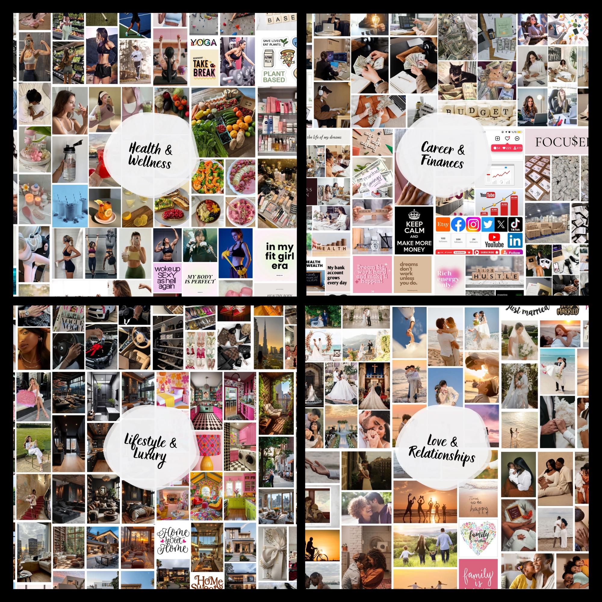2026 Vision Board Printable Bundle Kit Manifest Happiness Inspiring ...