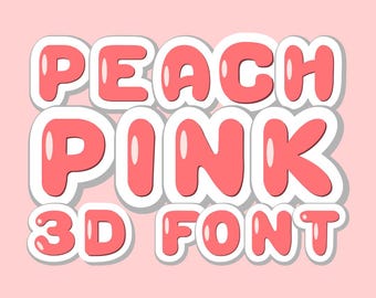 Groovy PNG Alphabet Vintage Doodle Font Clipart Kid Retro Disco Bubble Letters 3D Shadow Pink Peach Nostalgic Classic Inflated Fluffy Puffy
