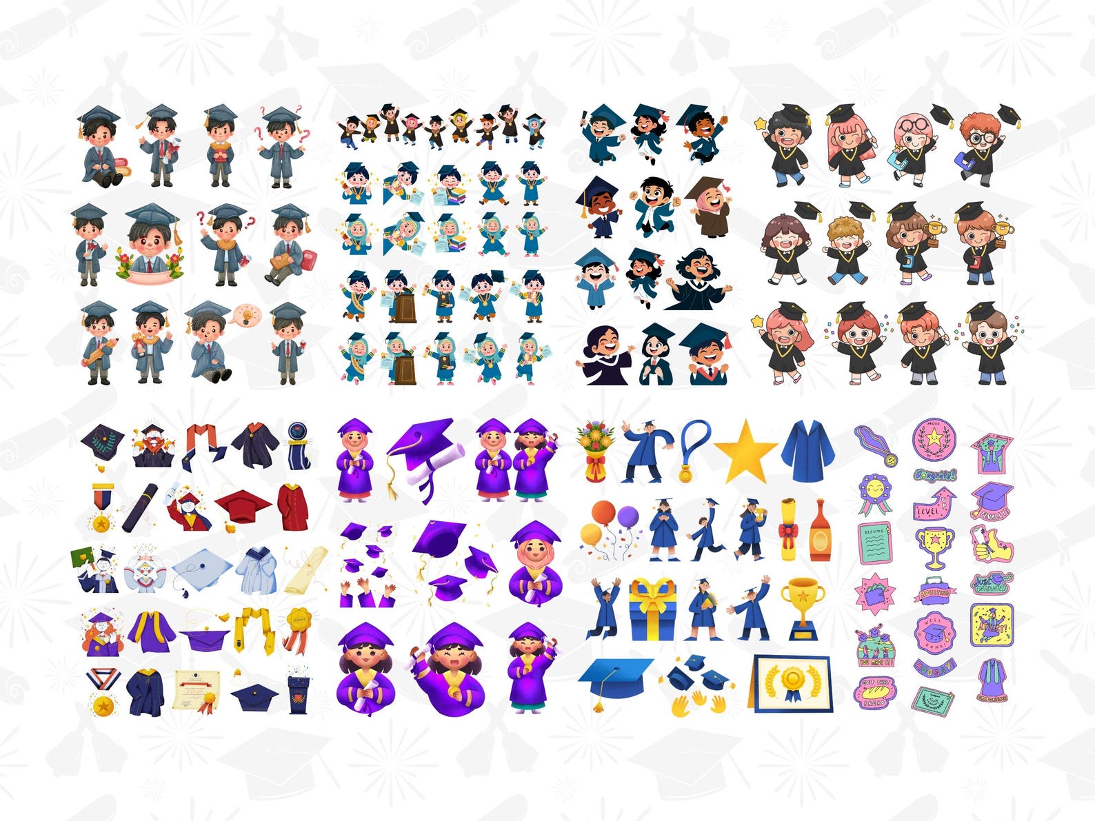 Graduation Sprite 361 Graduation Clipart Student PNG Stickers Grad Day Graphics Journal ...
