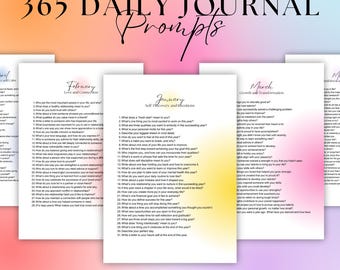 365 Daily Journal Prompts Bundle Digital Printable Mental Health Journal Self Care Beginner Journaling Mindfulness ShadowWork Year Challenge