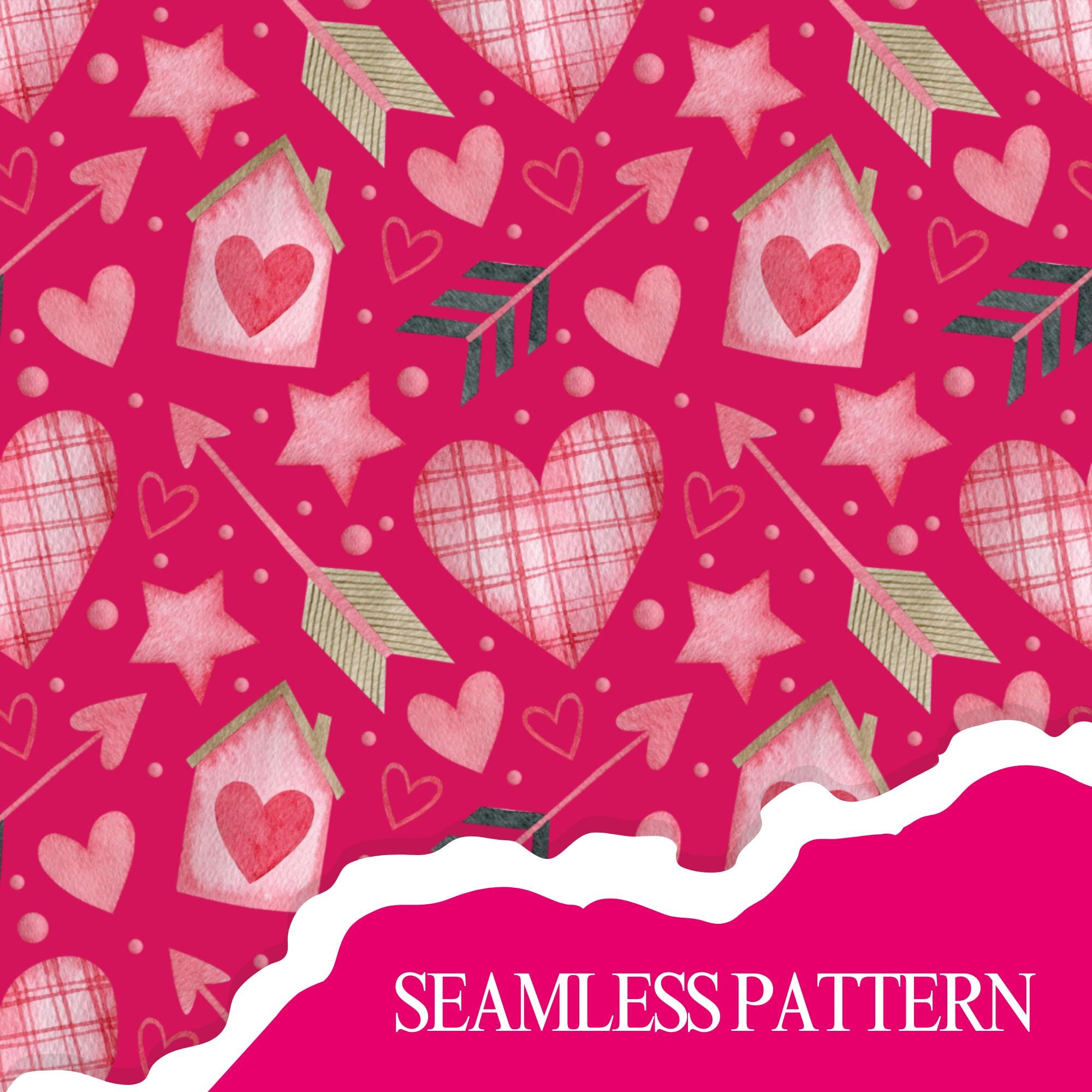 304 Love Valentines Day Theme Digital Papers Seamless Scrapbooking Red ...