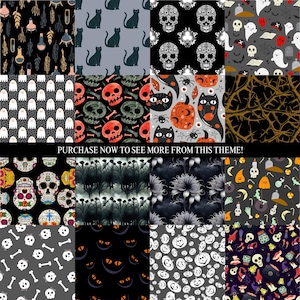 484 Halloween Theme Digital Paper Mega Bundle Seamless Pattern ...