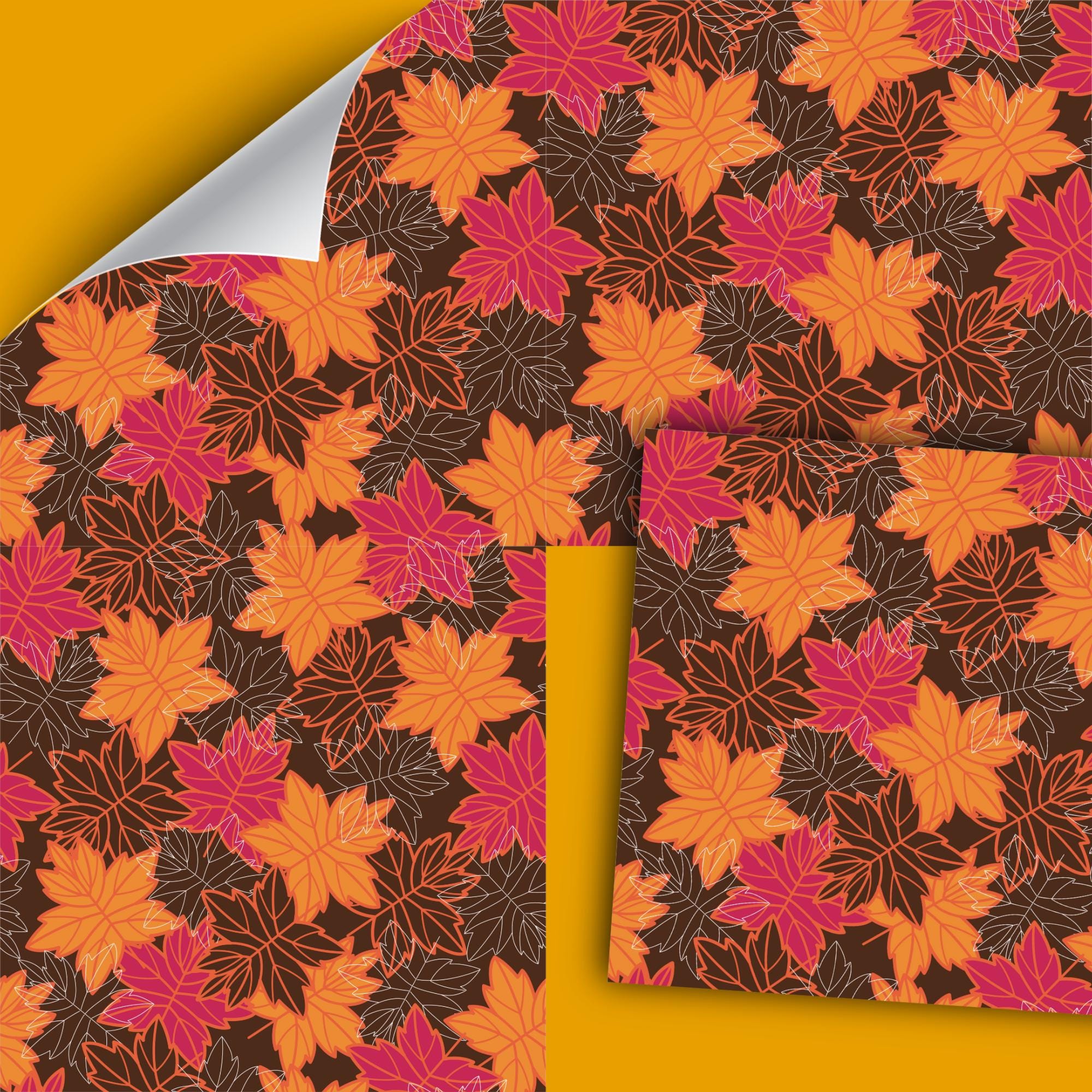 246 Thanksgiving Autumn Printable Paper Seamless Fall Leaves Junk ...