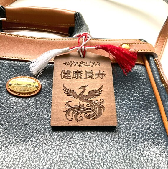 Phoenix Wooden Amulet – “kenko Choju” Omamori for Health and