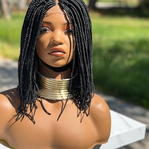 Short  braided wig. Black, red, burgundy, grey glueless lace closure braided wig Ready to ship