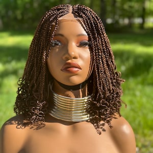 Short  braided wig. Black, red, burgundy, grey glueless lace closure braided wig Ready to ship