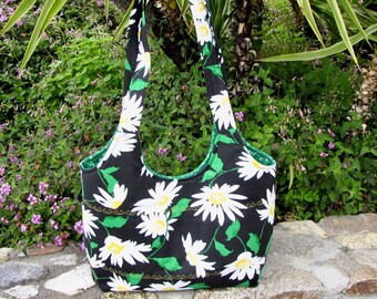 sale Daisy Flowers Shoulder Bag Handmade Purse Made in USA One of a kind Loves Me Loves me Not