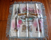Vintage Original New York Satin Souvenir Pillow case with fringe, Statue of Liberty, VGC, Bright Colors, Blues, pinks, 1930 39 s, 1940 39 s,