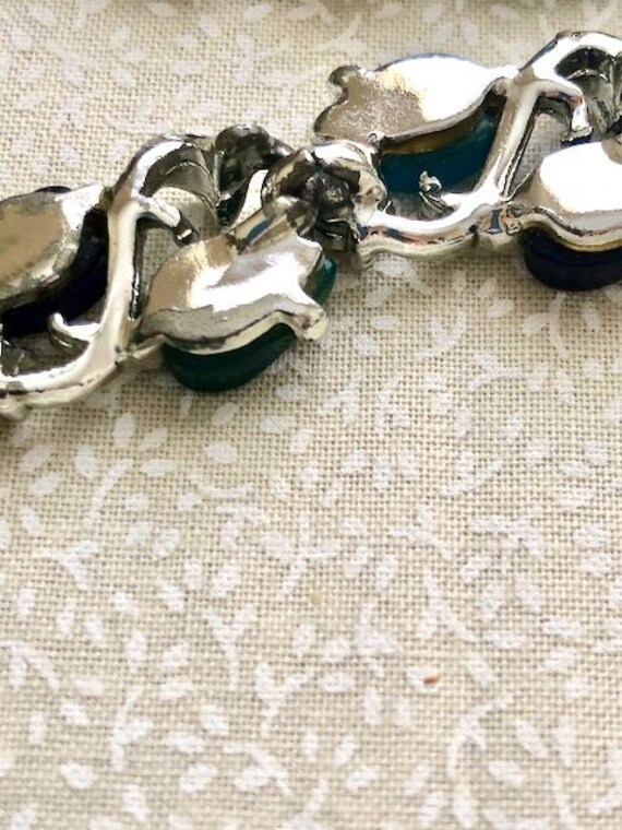 Vintage Aqua Blue Green Necklace Bracelet Earring… - image 9