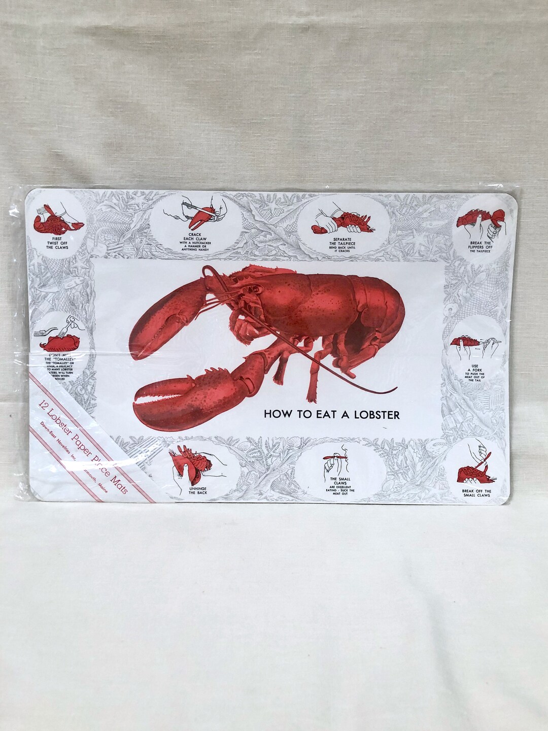 Lobster Paper Placemats Set of 12 Unused in Original Etsy