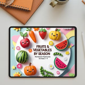 Bundle  15-in-1 Interactive Fruits & Vegetables Flashcard Games, Preschool, Toddler, Activity For Kids, Baby Flashcards iPad , Phone