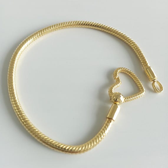 Pandora Moments Heart Closure Snake Chain Bracelet - Etsy