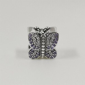pandora sparkling purple butterfly charm s925 ale