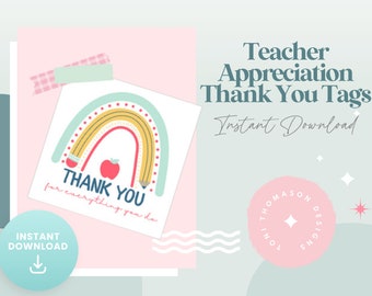 Teacher Appreciation Thank You Gift Printable Tag
