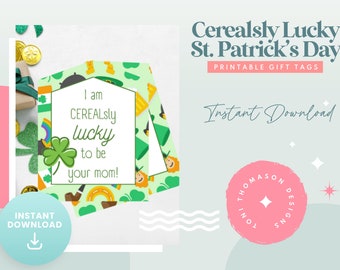 St. Patrick's Day Cereal Hanging Printable Gift Tag