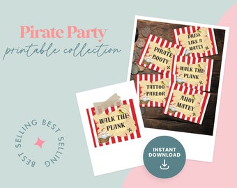 Pirate Party Printable Birthday Signs Instant Download