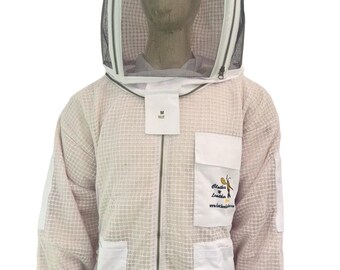Beekeeping Ventilated Jacket For Beekeepers with Fencing Veil & Free Gloves