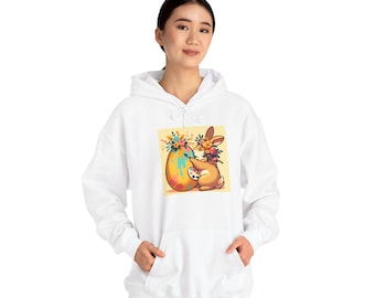 Moletom com Capuz e Estampa de Coelho Floral: Moletom Unissex de Primavera