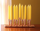 Menorah Industrial Style Hanukkah Copper Candle Holder