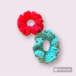 Velvet Red and Blue Scrunchies
