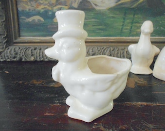 SALE Vintage duck planter #1 cream white