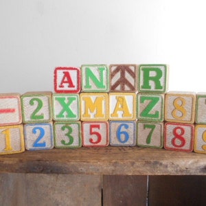 Wooden alphabet Blocks Letters Lot of 15 Children's Set 1½ Used Vintage