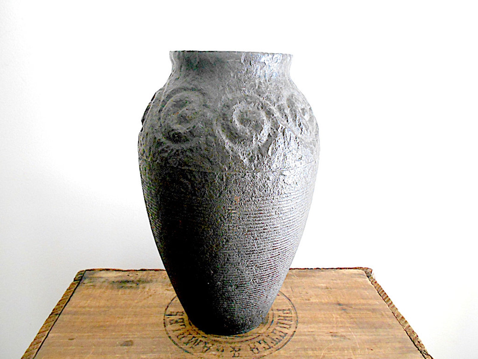 Antique Japanese Nambu cast iron vase large 9.75 h cast Etsy