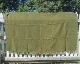 Vintage U.S. army green wool blanket military camping