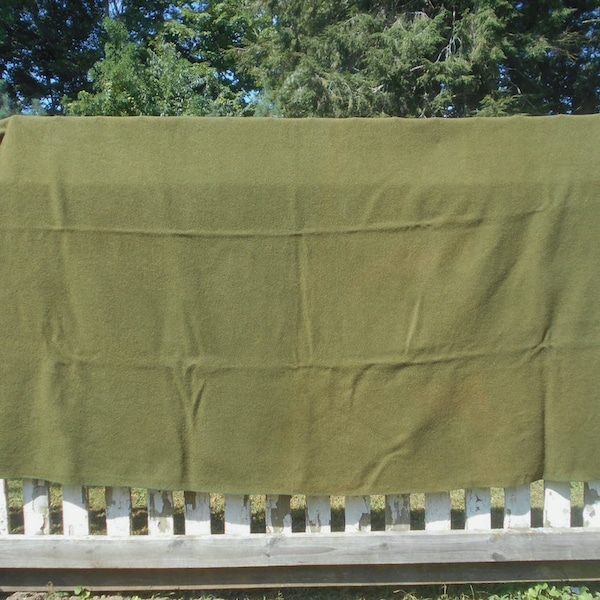 Vintage U.S. army green wool blanket military camping