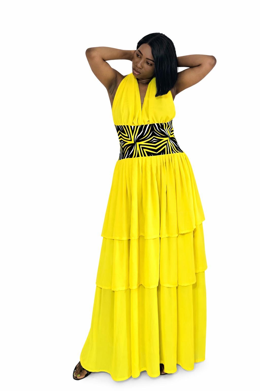 white christmas dresses Long Sleeve Chiffon Dresses For Women African Dashiki Print Robe Dubai –  Mega Mart Center main image 0