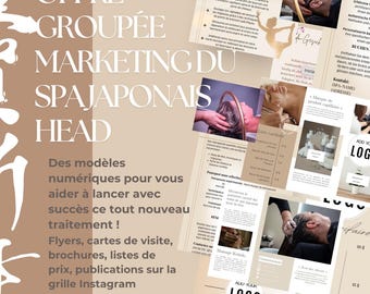 Paquete de marketing para spa de cabeza japonés