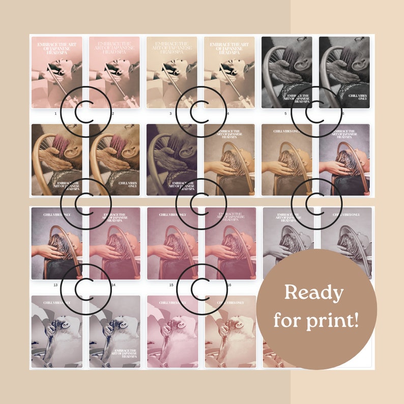 May include: A collage of 16 images featuring a person receiving a Japanese head spa treatment. The images are in a grid format and each image has the text "Embrace the art of Japanese head spa" and "Chill vibes only".