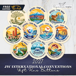 2027 JW International Convention Eternal Happiness Pins | 1.25” JW Worldwide Button Pin Collection
