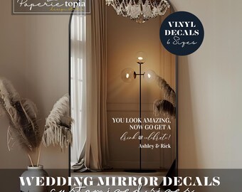 Custom Wedding Mirror Decal: Elegant Vinyl Lettering - 09