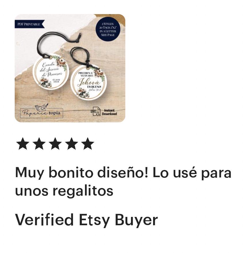 JW Pioneer Gift Tags: Spanish Western Theme (PDF Printable) - Etsy