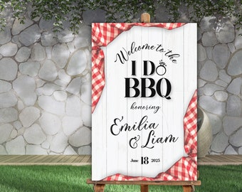 I Do BBQ Welcome Sign: Engagement Party Poster (Canva Template)