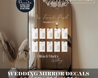 Custom Wedding Mirror Decal: Elegant Vinyl Lettering