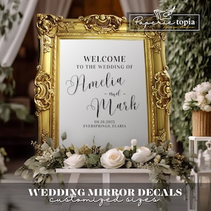 Wedding Mirror Decal Vinyl Lettering - Welcome Sign For