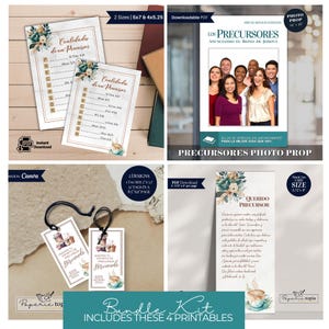 JW Pioneer Party Bundle Printables, JW Pioneer Photo Frame Spanish, Precursores Gift Tags, Western Banner Lettering, Witnessing Cart Poster