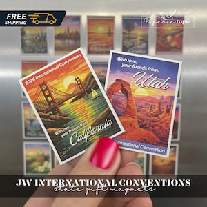JW International Convention Custom Photo Magnet | USA States Gift Magnets imagem 1
